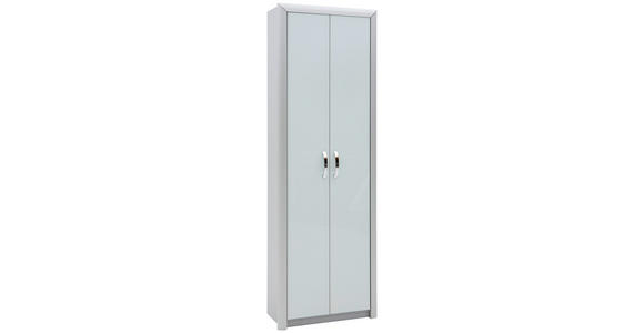 GARDEROBENSCHRANK 66/195/33 cm - Alufarben/Weiß, Design, Glas/Holzwerkstoff (66/195/33cm) - Dieter Knoll