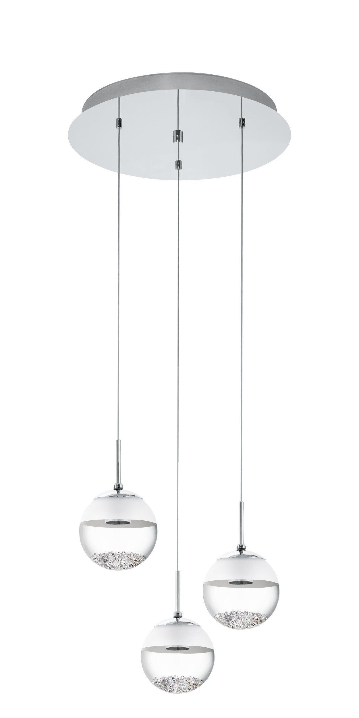LED-HÄNGLAMPA 40 cm  - vit/kromfärg, Basics, glas (40cm)