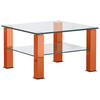 COUCHTISCH in Metall, Glas 75/75/42,5 cm  - Rot/Orange, Design, Glas/Kunststoff (75/75/42,5cm)
