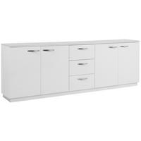 SIDEBOARD  200/68/34 cm 3 Schublade(n)  - Chromfarben/Weiß Hochglanz, Design, Holzwerkstoff/Metall (200/68/34cm) - MID.YOU