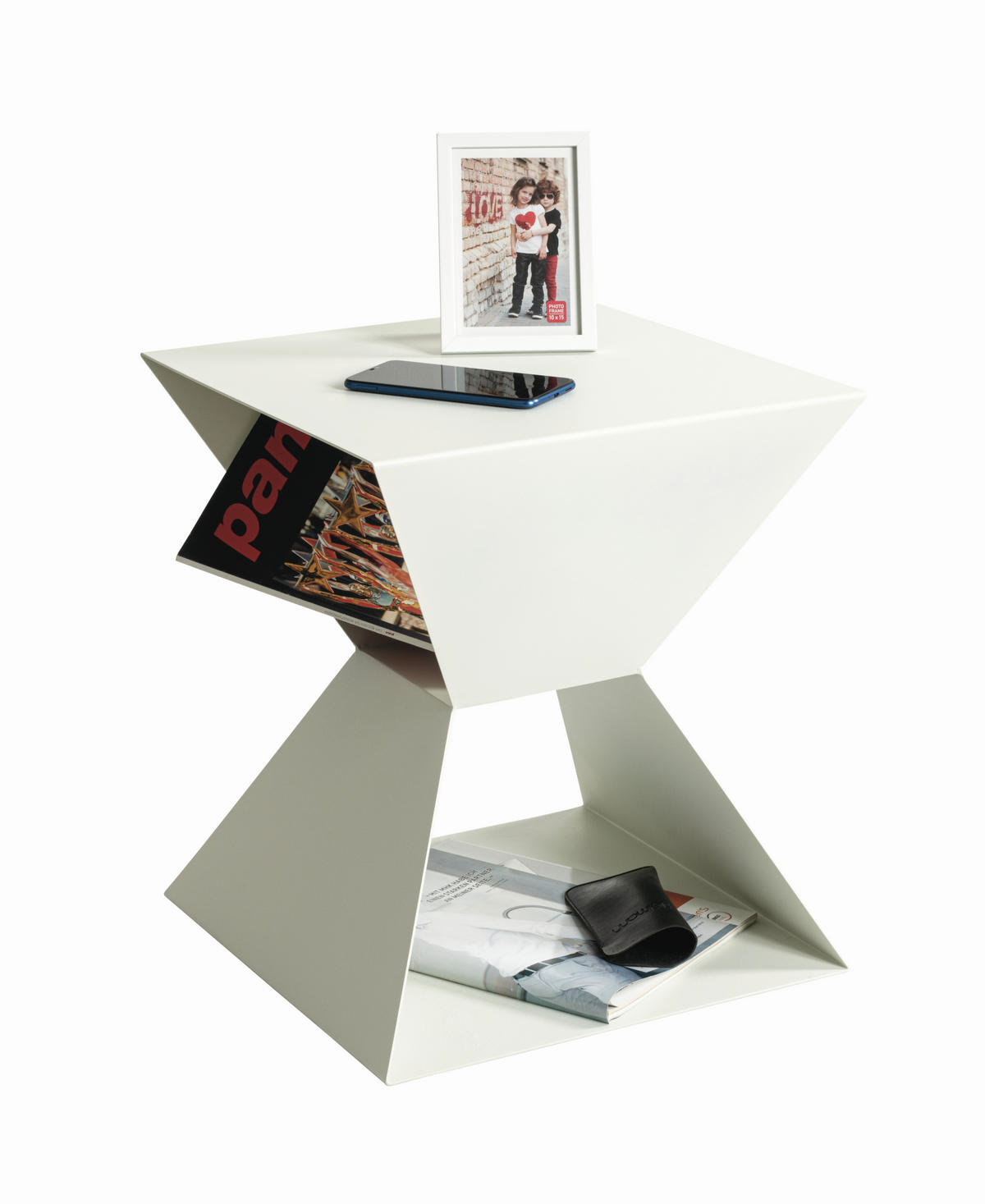 BEISTELLTISCH in Metall 40/40/45 cm  - Weiß, Design, Metall (40/40/45cm)