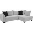 ECKSOFA in Cord Grau  - Anthrazit/Schwarz, KONVENTIONELL, Holz/Textil (267/181cm) - Carryhome