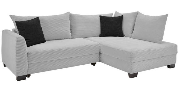 ECKSOFA in Cord Grau  - Anthrazit/Schwarz, KONVENTIONELL, Holz/Textil (267/181cm) - Carryhome