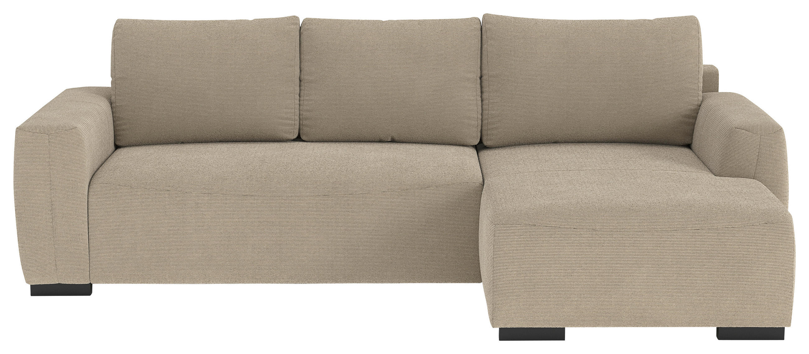 ECKSOFA  in Cord Braun  - Schwarz/Braun, Trend, Kunststoff/Textil (252/170cm) - MID.YOU