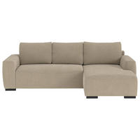 ECKSOFA  in Cord Braun  - Schwarz/Braun, Trend, Kunststoff/Textil (252/170cm) - MID.YOU