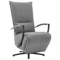 RELAXSESSEL in Textil Schwarz, Hellgrau  - Hellgrau/Schwarz, Design, Textil/Metall (66/110-114/84cm) - Moderano