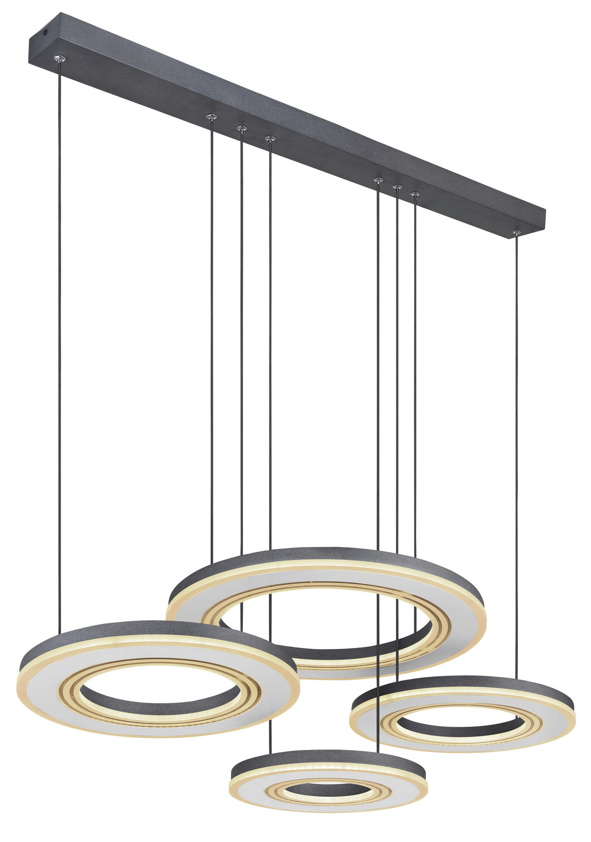 ZÁVESNÉ LED SVIETIDLO, 100/50/120 cm  - čierna/biela, Design, kov/plast (100/50/120cm)