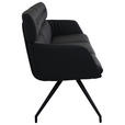 SITZBANK 220/91/70 cm  in Schwarz  - Schwarz, Design, Leder/Metall (220/91/70cm) - Dieter Knoll
