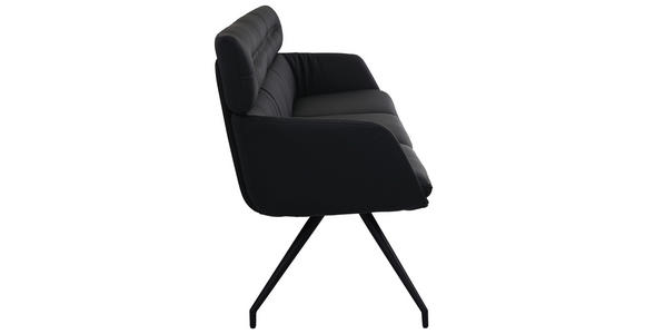 SITZBANK 220/91/70 cm  in Schwarz  - Schwarz, Design, Leder/Metall (220/91/70cm) - Dieter Knoll