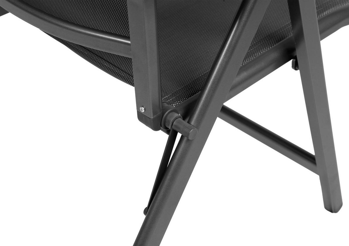 SCAUN PLIANT DE EXTERIOR in metal, plastic, textil antracit, gri, argintiu  - argintiu/antracit, Konventionell, plastic/metal (58/110/67cm) - Ambia Garden