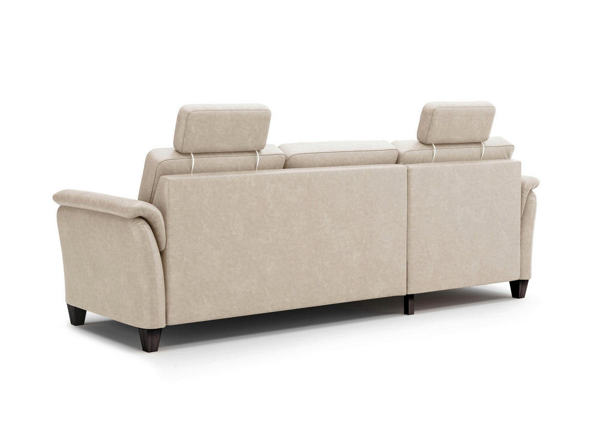ECKSOFA PALMERA V Beige Mikrofaser  - Wengefarben/Beige, KONVENTIONELL, Holz/Textil (163/244cm) - Sit & More