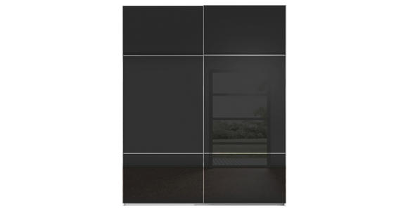 SCHWEBETÜRENSCHRANK 162/223/68 cm 2-türig Schwarz, Weiß - Chromfarben/Schwarz, KONVENTIONELL, Glas/Holzwerkstoff (162/223/68cm) - Novel