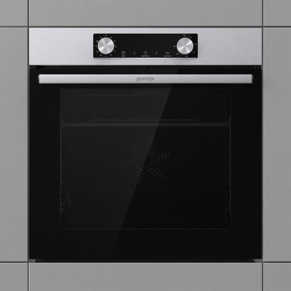EINBAUBACKOFEN BO6735E02XK0  - Edelstahlfarben, Trend, Glas/Metall (59,5/59,5/56,4cm) - Hisense