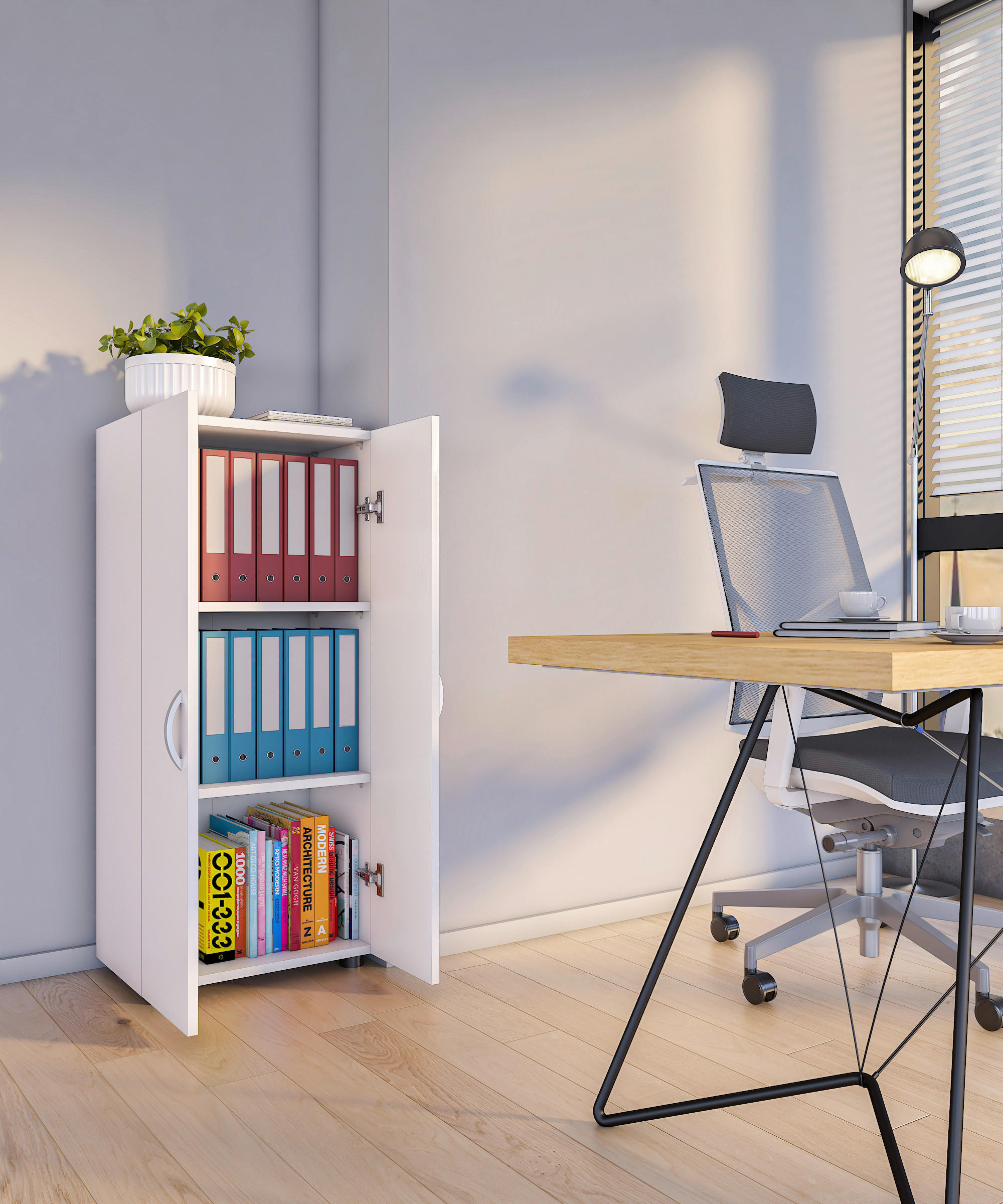 AKTENSCHRANK 49/108/34 cm  - Weiss, Modern, Holzwerkstoff (49/108/34cm) - MID.YOU
