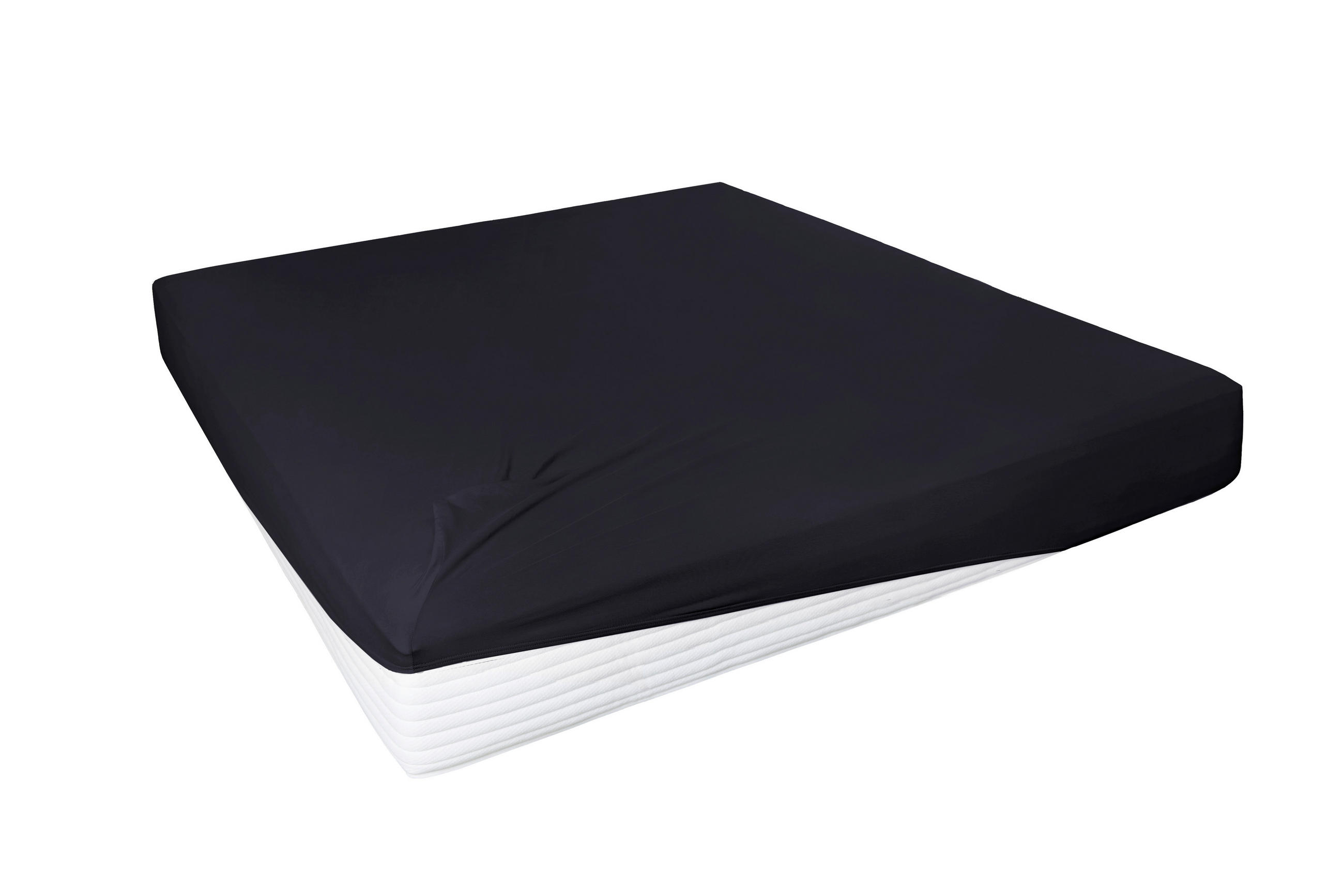 SPANNBETTTUCH Jersey  - Schwarz, Basics, Textil (100/200cm)