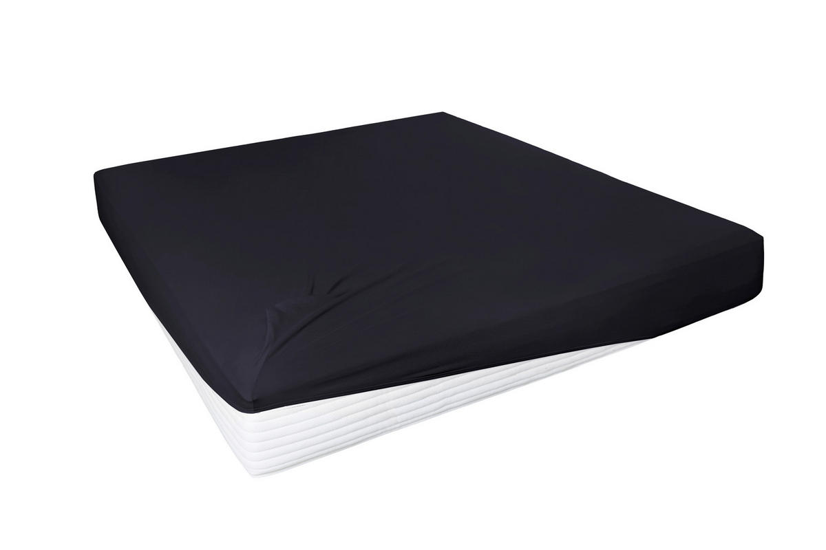 SPANNLEINTUCH 100/200 cm Jersey  - Schwarz, Basics, Textil (100/200cm)