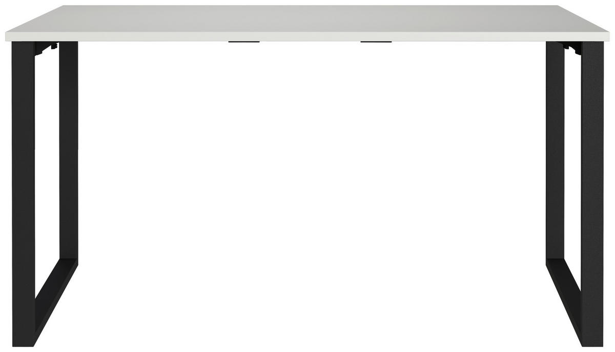 SCHREIBTISCH 140/80/75 cm Schwarz, Hellgrau  - Hellgrau/Schwarz, MODERN, Holzwerkstoff/Metall (140/80/75cm) - Novel