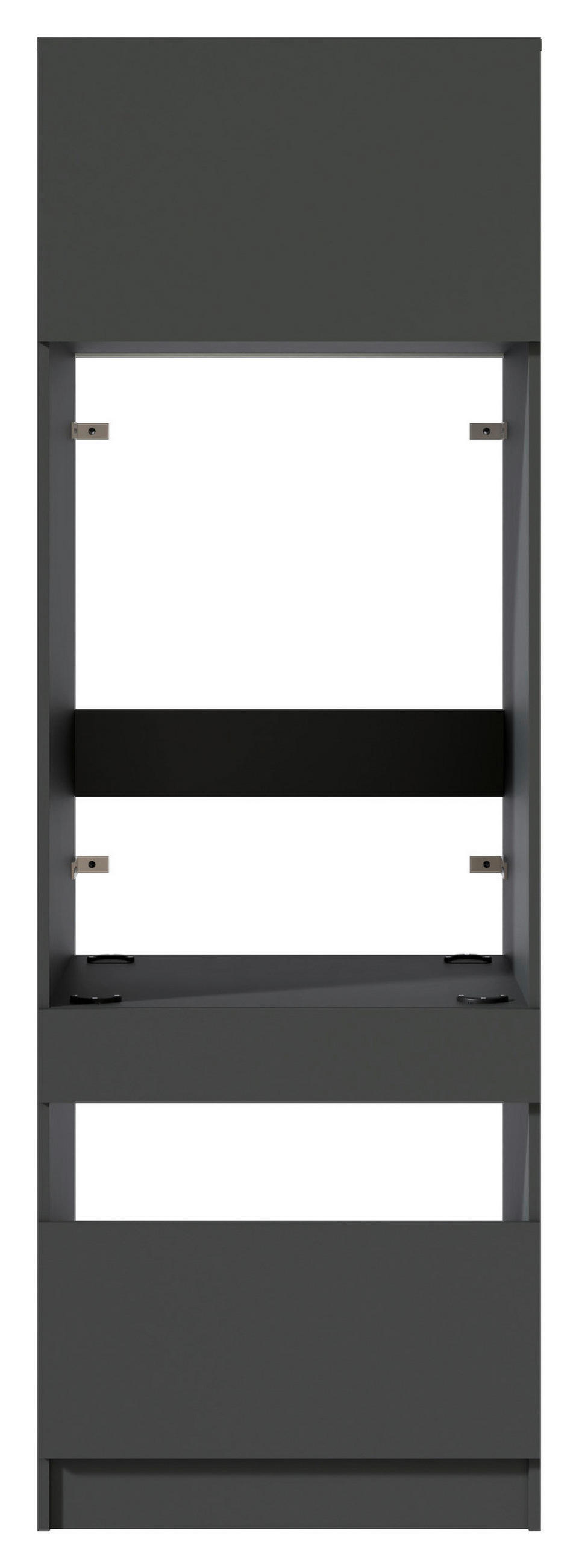 WASCHMASCHINENSCHRANK 68/200/68 cm  in Anthrazit  - Anthrazit/Schwarz, Design, Holzwerkstoff/Metall (68/200/68cm) - Milino