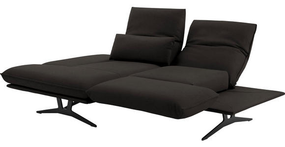 ECKSOFA in Echtleder Graubraun 130/210 cm - Gelb/Graubraun, Design, Leder/Metall (130/210cm) - Dieter Knoll