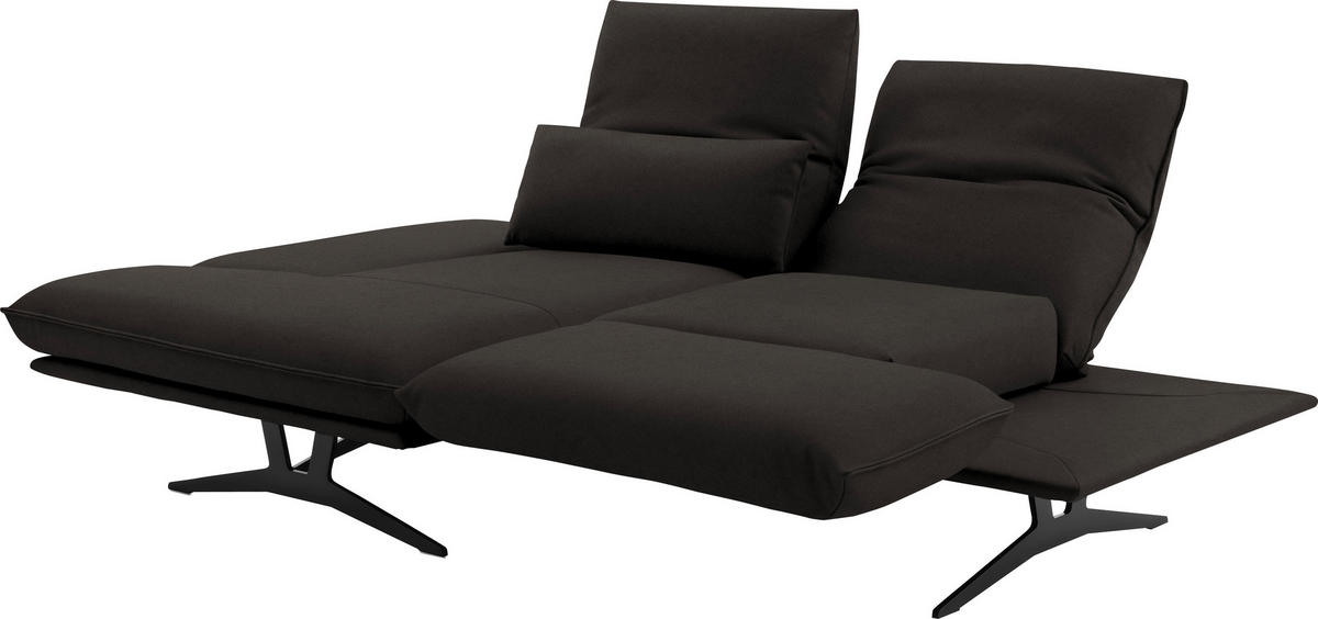 ECKSOFA in Echtleder Graubraun  130/210 cm  - Gelb/Graubraun, Design, Leder/Metall (130/210cm) - Dieter Knoll