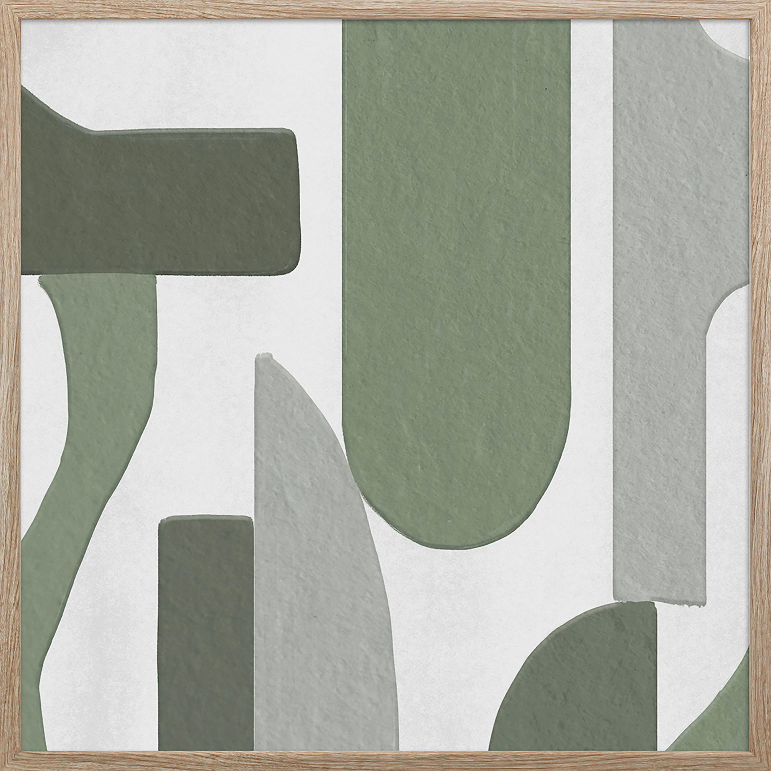 LEINWANDBILD Abstraktes 55/55 cm  - Naturfarben/Grün, Trend, Holzwerkstoff/Kunststoff (55/55cm) - Monee