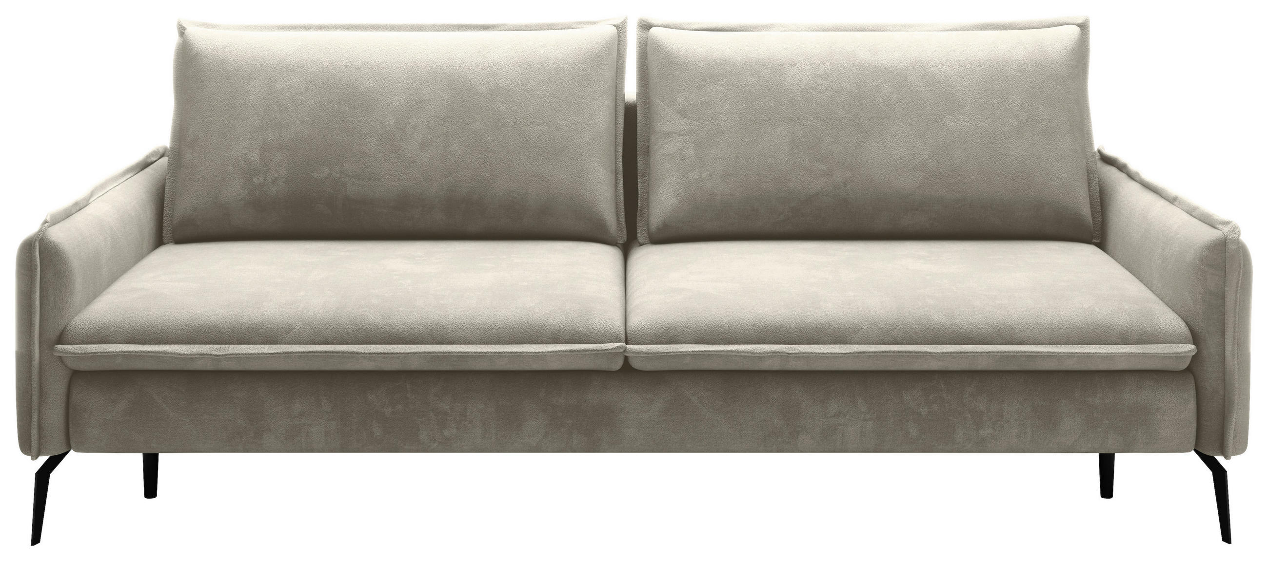 SCHLAFSOFA  mit Liegefunktion, Rücken echt Chenille Hellbraun  - Hellbraun/Schwarz, KONVENTIONELL, Textil/Metall (223/89/107cm) - Carryhome