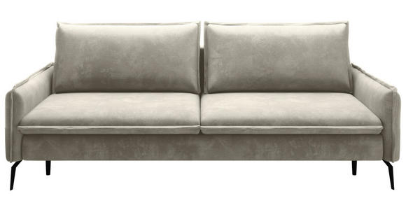 SCHLAFSOFA  in Chenille Hellbraun  - Hellbraun/Schwarz, KONVENTIONELL, Textil/Metall (223/89/107cm) - Carryhome