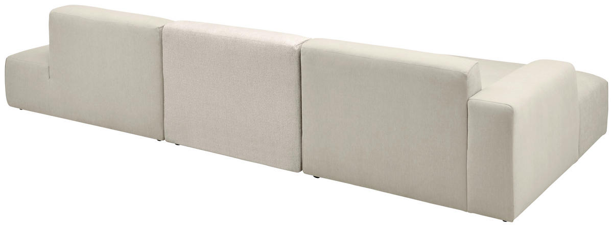 ECKSOFA Silberfarben, Perlmutt Chenille, Flachgewebe Rücken echt  - Silberfarben/Perlmutt, KONVENTIONELL, Kunststoff/Textil (165/342cm) - SetOne by Musterring