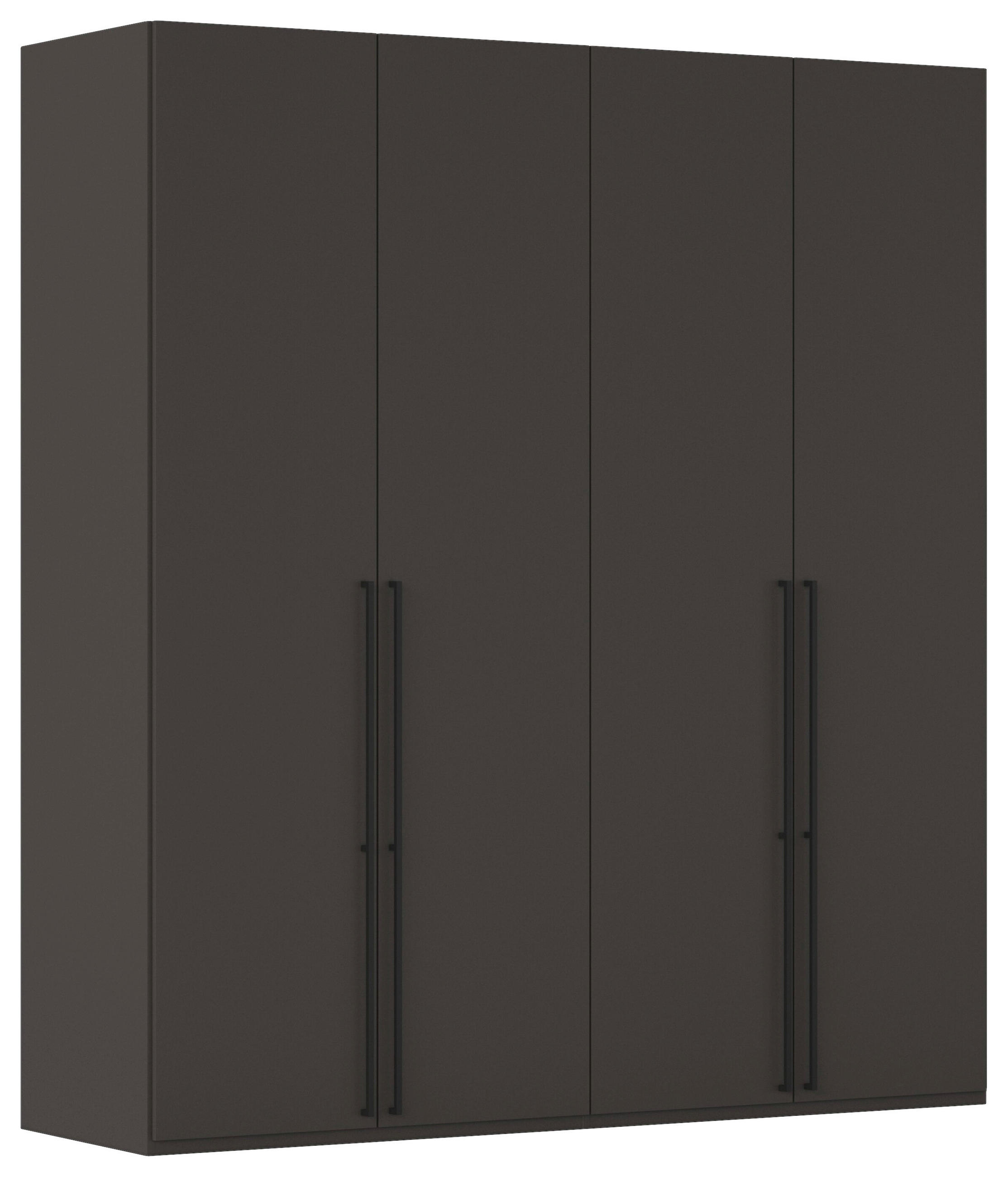 DREHTÜRENSCHRANK 201/235/61 cm,  in Graphitfarben, 4-türig  - Schwarz/Graphitfarben, Basics, Holzwerkstoff/Metall (201/235/61cm) - Novel