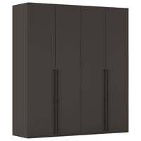 DREHTÜRENSCHRANK 201/235/61 cm,  in Graphitfarben, 4-türig  - Schwarz/Graphitfarben, Basics, Holzwerkstoff/Metall (201/235/61cm) - Novel