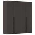 DREHTÜRENSCHRANK 201/235/61 cm,  in Graphitfarben, 4-türig  - Schwarz/Graphitfarben, Basics, Holzwerkstoff/Metall (201/235/61cm) - Novel