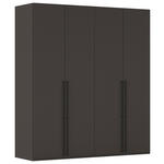 DREHTÜRENSCHRANK 201/223/61 cm,  in Graphitfarben, 4-türig  - Schwarz/Graphitfarben, Basics, Holzwerkstoff/Metall (201/223/61cm) - Novel