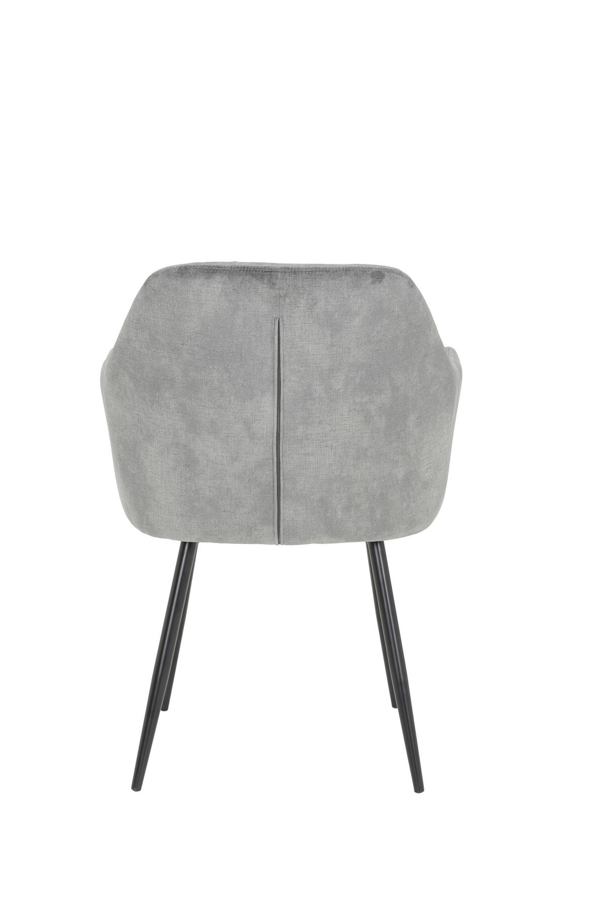 TISCHGRUPPE Samt Grau, Weiß Hochglanz  - Weiß Hochglanz/Schwarz, MODERN, Textil/Metall (140/76/80cm) - MID.YOU