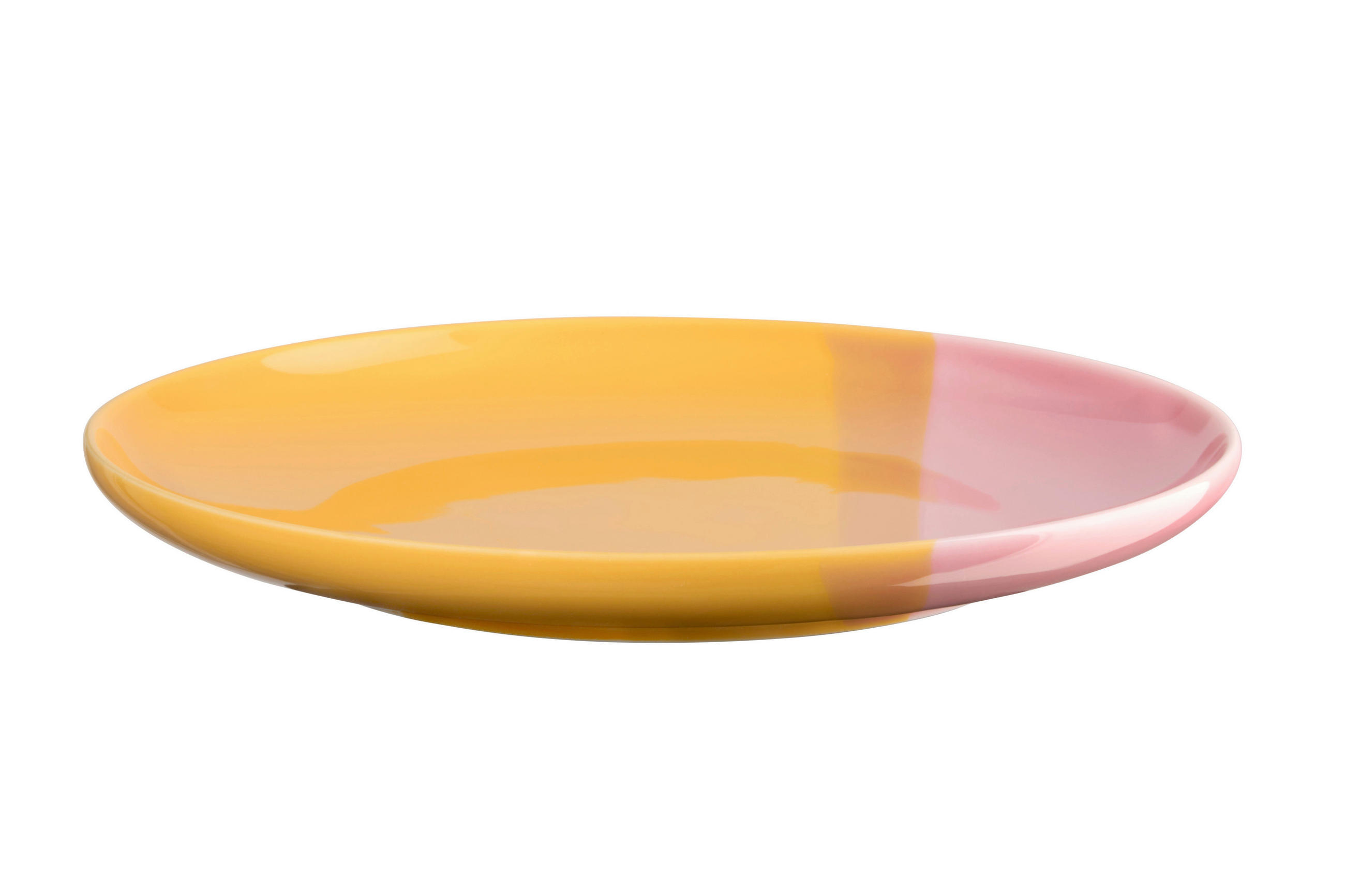 DESERTNI KROŽNIK  Joy  keramika   22/2,6 cm       - temno rumena/svetlo roza, Basics, keramika (22/2,6cm) - ASA