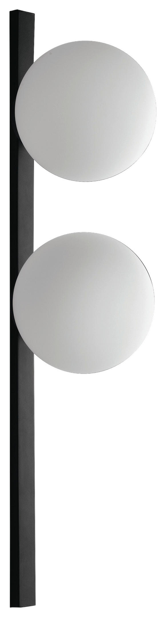 WANDLEUCHTE Enoire 16,5/60 cm   - Schwarz/Weiß, Basics, Glas/Metall (16,5/60cm)