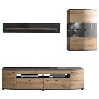 Set Mobilă Living, maro, gri, stejar Artisan, 235/199,8/46,4 cm - maro/stejar Artisan, Lifestyle, plastic/sticlă (235/199,8/46,4cm) - Livetastic