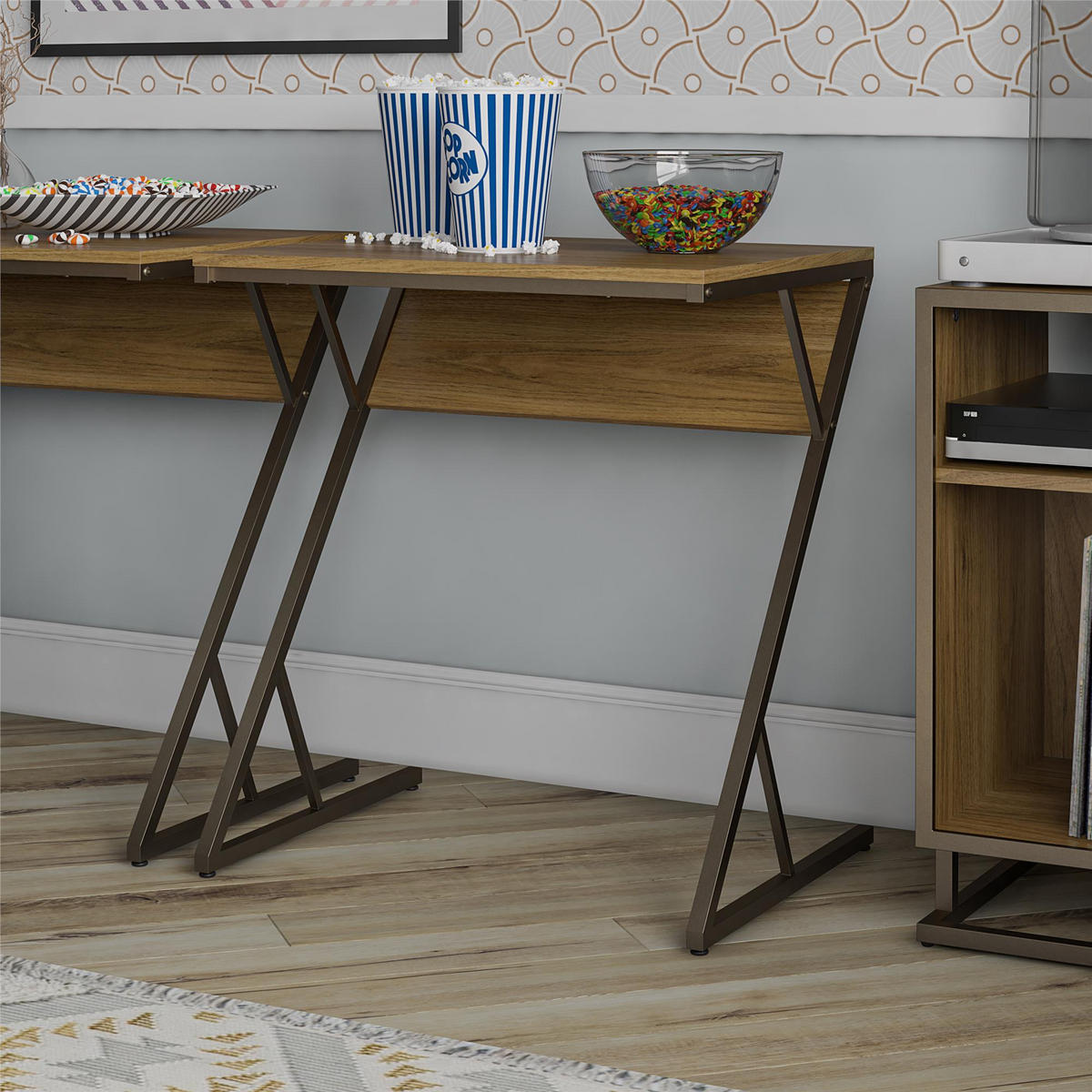 SCHREIBTISCH 64/72/49 cm  in Messingfarben, Walnussfarben  - Messingfarben/Walnussfarben, Design, Holzwerkstoff (64/72/49cm) - MID.YOU
