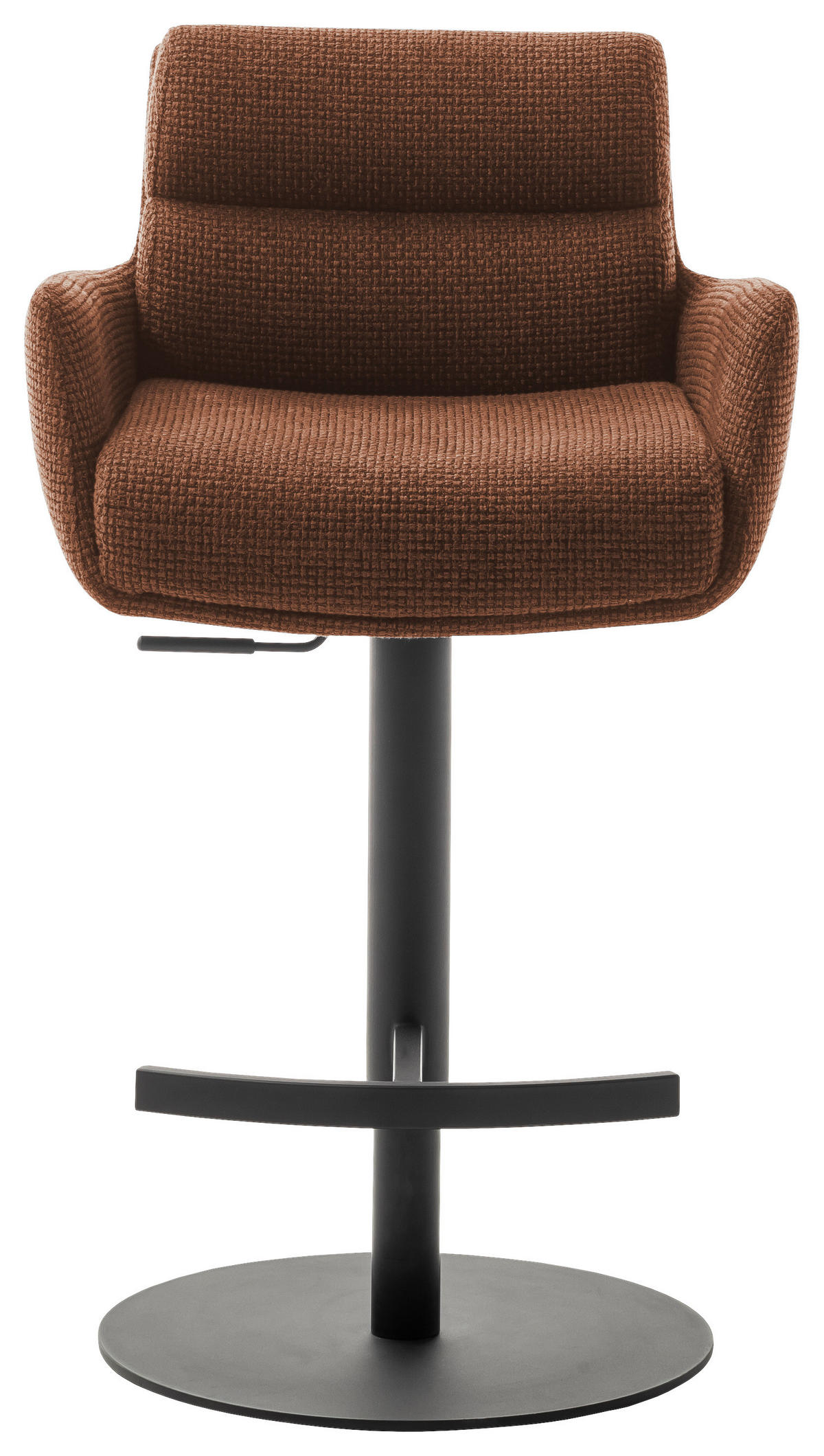 BARHOCKER in Metall, Textil Rostfarben  - Rostfarben/Schwarz, Design, Textil/Metall (54/84/52cm) - Dieter Knoll