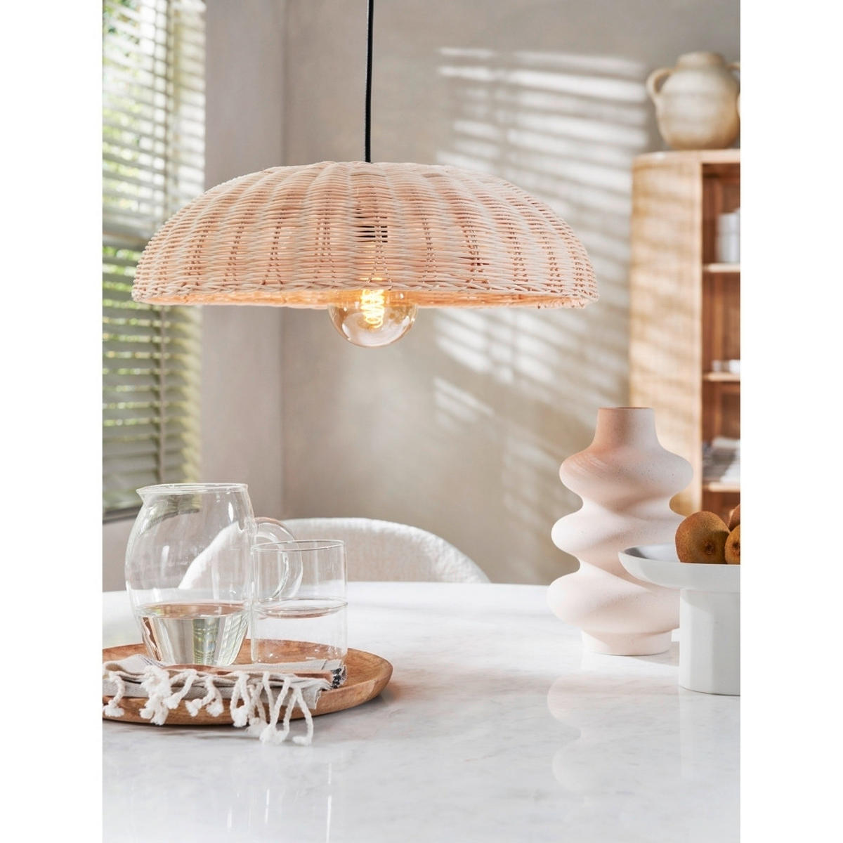 STROPNA SVETILKA 48/48/48 cm   - bež, Basics, les (48/48/48cm)