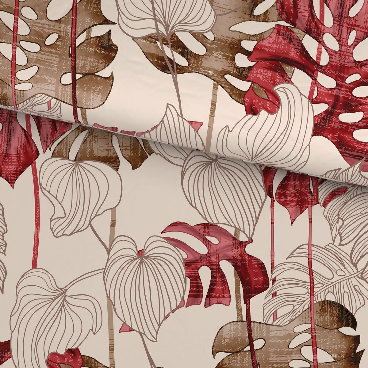 BETTWÄSCHE CUBY Satin 140/200 cm  - Bordeaux, KONVENTIONELL, Textil (140/200cm) - Novel