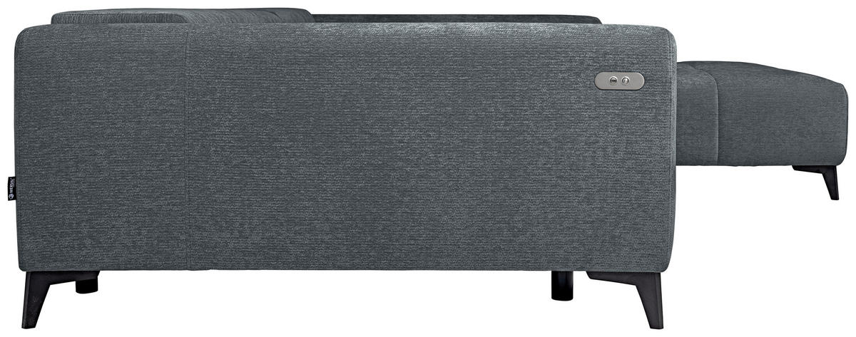 ECKSOFA  in Chenille Grau  279/222 cm  - Schwarz/Grau, KONVENTIONELL, Kunststoff/Textil (279/222cm) - Hom`in