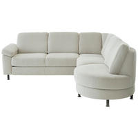 ECKSOFA Flachgewebe Silberfarben  - Silberfarben/Schwarz, Konventionell, Textil/Metall (248/252cm) - Beldomo Comfort
