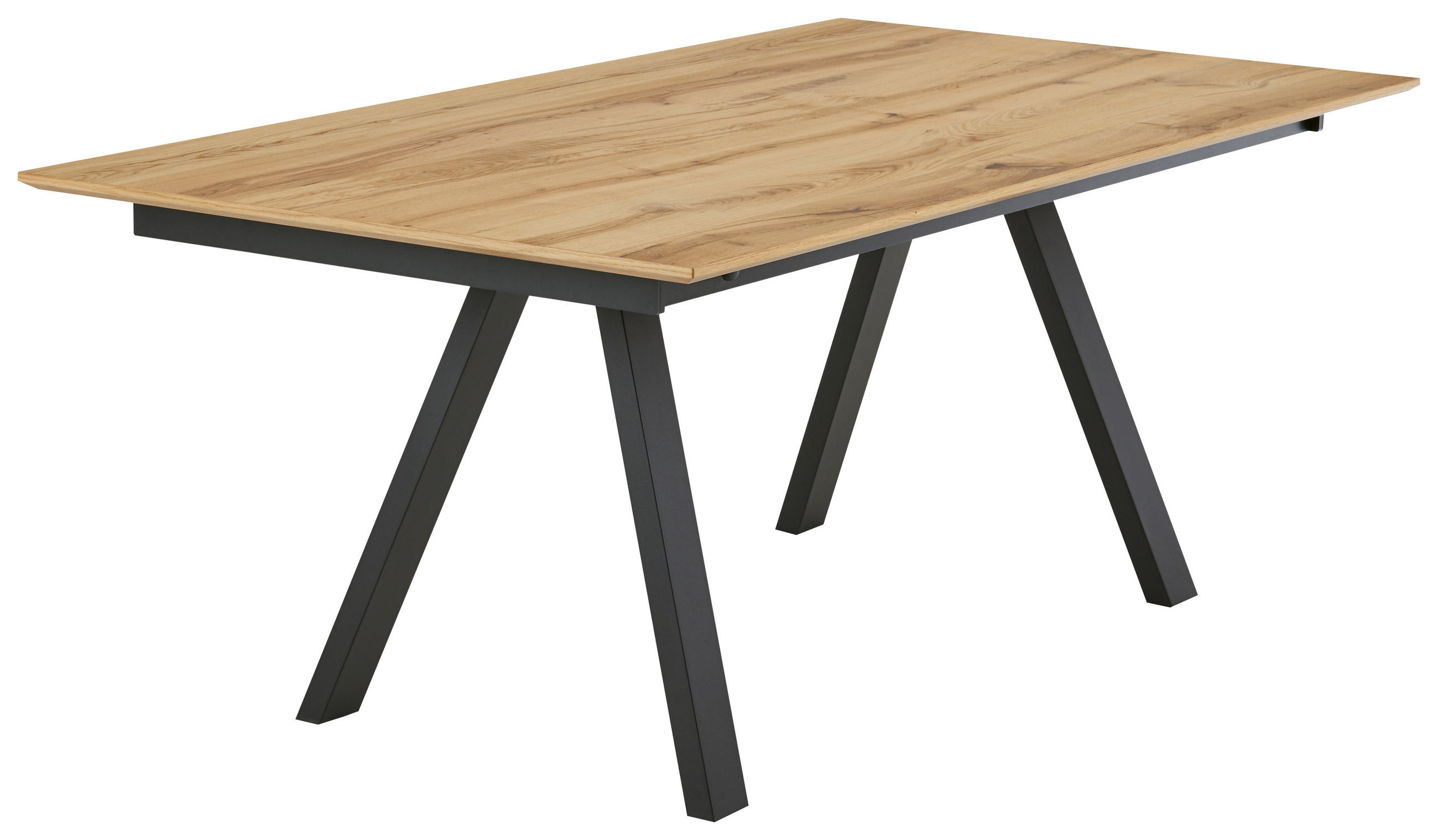 ESSTISCH 190-290/100/75 cm Echtholz  Holz, Metall ausziehbar, in verschiedenen Größen erhältlich, Variantenauswahl rechteckig Anthrazit, Wildeiche  - Wildeiche/Anthrazit, KONVENTIONELL, Holz/Metall (190-290/100/75cm) - Venjakob