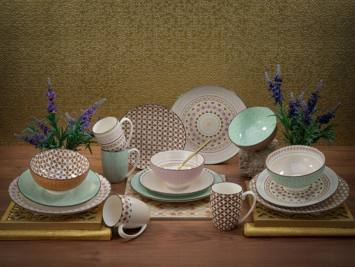 KOMBISERVICE Multicolor 16-teilig  - Multicolor, Basics, Keramik - Creatable