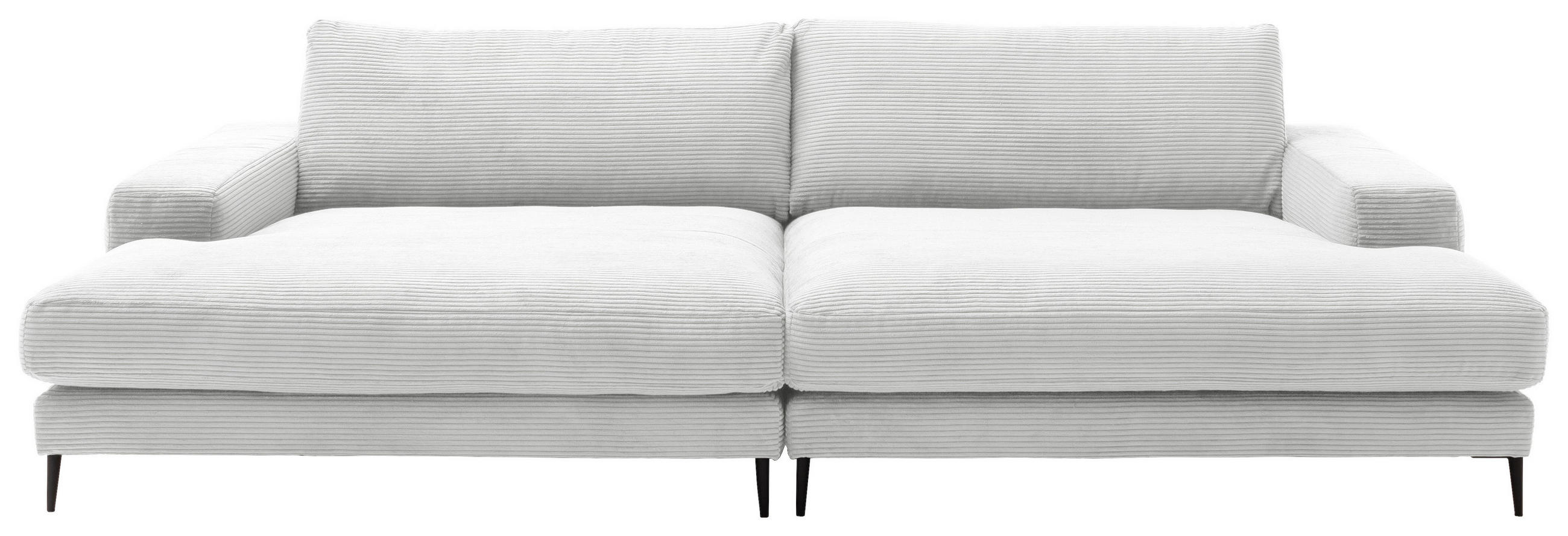 BIGSOFA in Cord Weiss  - Weiss/Schwarz, Design, Textil/Metall (296/83/177cm) - Dieter Knoll