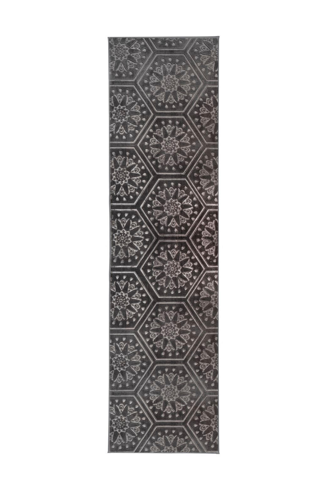 LÄUFER 80/300 cm Monroe 225 Anthrazit Anthrazit  - Anthrazit, KONVENTIONELL, Kunststoff/Textil (80/300cm)