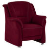 SESSEL in Mikrofaser Rot  - Beige/Rot, Konventionell, Textil/Metall (90/100/92cm) - Beldomo Comfort