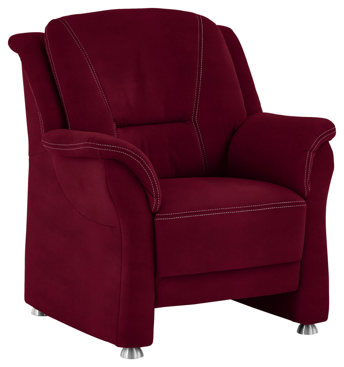 SESSEL in Mikrofaser Rot  - Beige/Rot, Konventionell, Textil/Metall (90/100/92cm) - Beldomo Comfort