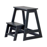 TRITTHOCKER SKALA  - Schwarz, Natur, Holz (45,5/49/38,5cm) - Gardenson