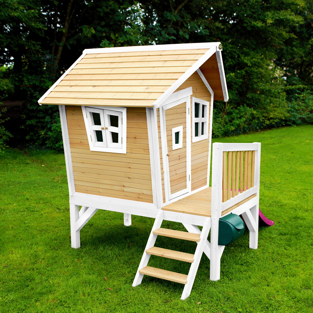 SPIELHAUS 264/203/177 cm  - Weiss/Lila, Konventionell, Holz/Kunststoff (264/203/177cm)